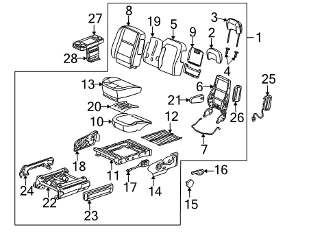 2006 Chevy Uplander Cover Asm,Driver Seat Back Cushion *Gray Diagram for 89044100