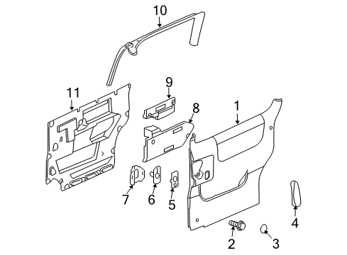 2006 Pontiac Montana Interior Trim - Side Loading Door Diagram