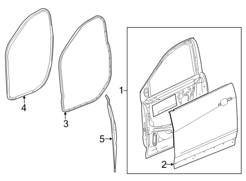 2024 Cadillac LYRIQ WEATHERSTRIP ASM,FRT S/D (BODY SI) Diagram for 85117673