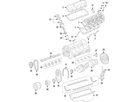 2002 GMC Savana 3500 Sprocket, Camshaft Diagram for 12572762