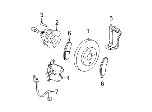 2007 Saturn Ion Brake Components, Brakes Diagram 2 - Thumbnail