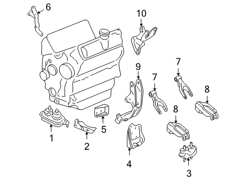 2009 Chevy Impala Engine & Trans Mounting Diagram 1 - Thumbnail