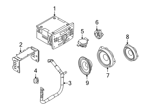 2008 Saturn Astra Speaker,Radio Rear Side Door Diagram for 90543455