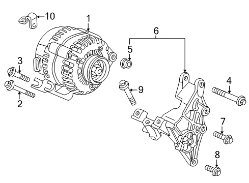 2006 Buick Rendezvous GENERATOR Assembly Diagram for 15875992