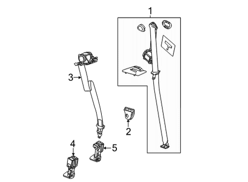 2022 Cadillac Escalade ESV RETRACTOR KIT-3RD ROW CTR ST BELT *TITANIUM Diagram for 84929446