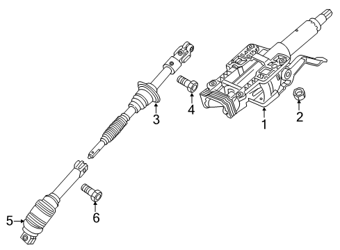 2017 Chevy Colorado Intermediate Steering Shaft Assembly Diagram for 84530611