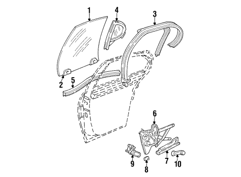 1995 Chevy Lumina HANDLE, Door Window Regulator Diagram for 10180109