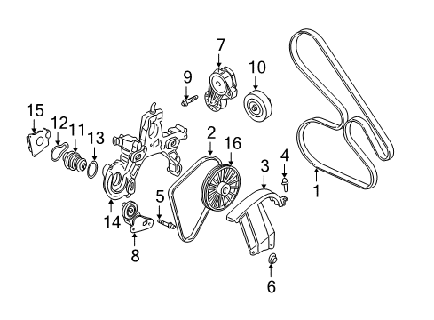 2000 Cadillac DeVille Seal,Water Pump Cover(O Ring) Diagram for 12562004