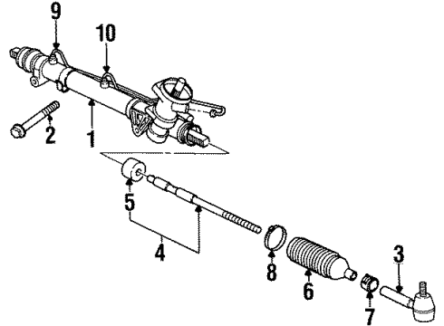 2001 Saturn SL2 P/S Pump & Hoses, Steering Gear & Linkage Diagram 2 - Thumbnail