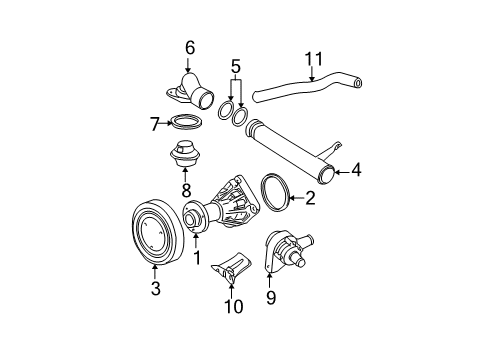 2002 Saturn Vue Water Pump Diagram for 55352002