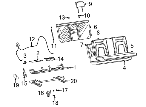 2003 Buick Rendezvous Cover,Rear Seat #2 Cushion Diagram for 88955070