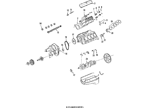 1984 Pontiac Bonneville Engine Parts & Mounts, Timing, Lubrication System Diagram 3 - Thumbnail