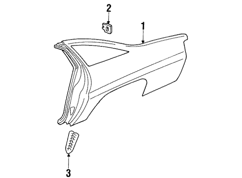 1994 Chevy Caprice Quarter Panel & Components Diagram 1 - Thumbnail