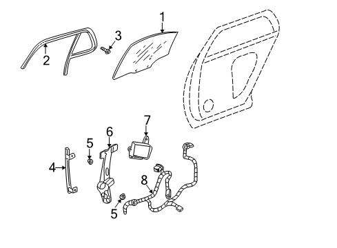 2003 Cadillac DeVille Door Lock & Power Window Control Module Diagram for 25724876