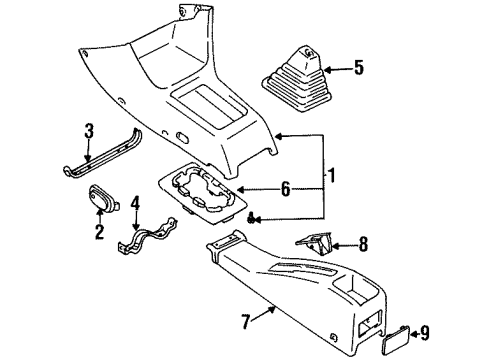 1998 Chevy Metro Console,Front Floor *Gray Diagram for 30014267