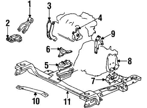 2004 Oldsmobile Silhouette Engine & Trans Mounting Diagram