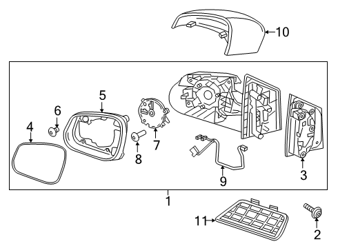 2021 Chevy Spark Bolt/Screw, Outside Rear View Mirror Opening Applique Diagram for 94518033