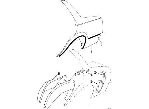 1984 Buick Skyhawk Mld Asm Diagram for 20314404