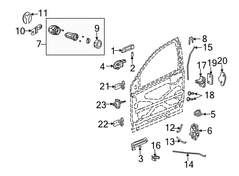 2004 Saturn Ion Door & Components Diagram 1 - Thumbnail