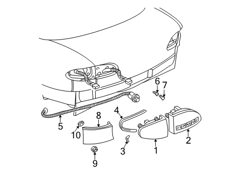 1999 Chevy Cavalier Lamp Assembly, Tail *Red Lens Diagram for 5978319