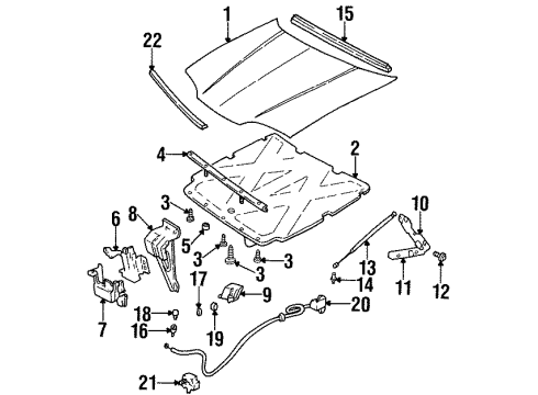 1997 Chevy Monte Carlo Hinge Asm,Hood (RH) Diagram for 88952184