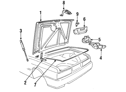 1989 Cadillac Allante Opener Diagram for 1642676