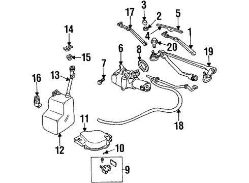 1994 Pontiac Grand Am Wiper & Washer Components Diagram