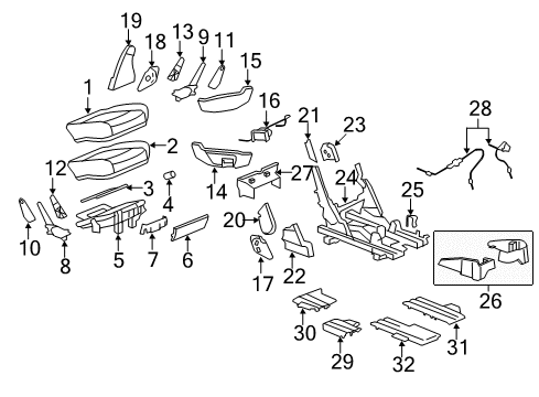 2008 Buick Enclave Cover, Rear Seat Reclining Outer Finish *Light Ttnum Diagram for 25900205