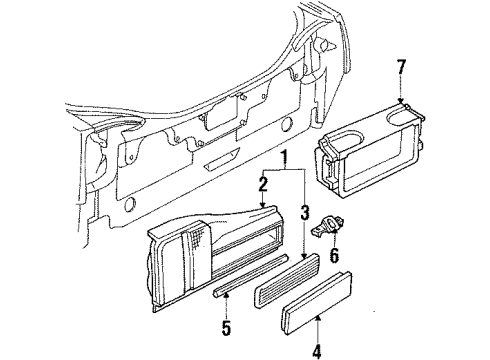 1986 Oldsmobile Calais Tail Lamps Diagram