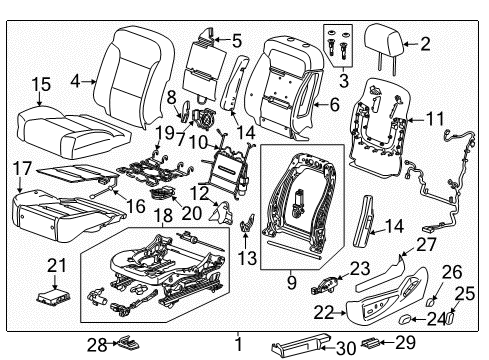 2020 Chevy Suburban Driver Seat Components Diagram 1 - Thumbnail