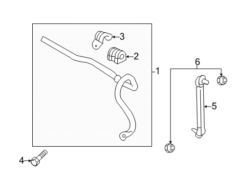 2015 Cadillac ELR Stabilizer Bar & Components - Front Diagram