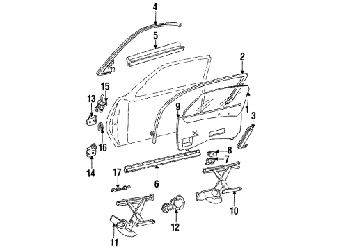 1994 Buick Skylark Rear Door Diagram 1 - Thumbnail