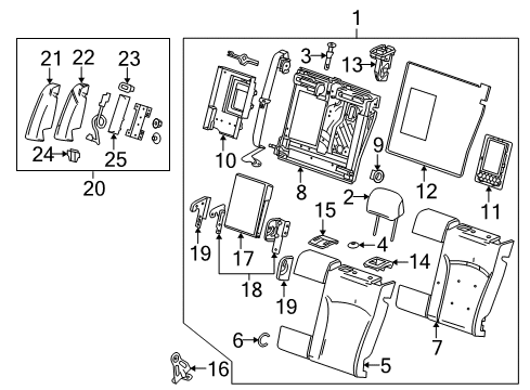 2011 Buick LaCrosse Cover Assembly, Rear Seat Back Side Cushion *Light Ttnum Diagram for 20980799