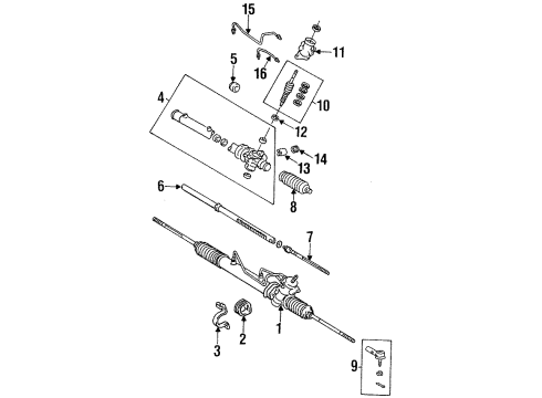 2000 Chevy Prizm Insulator,Steering Gear Diagram for 94851644