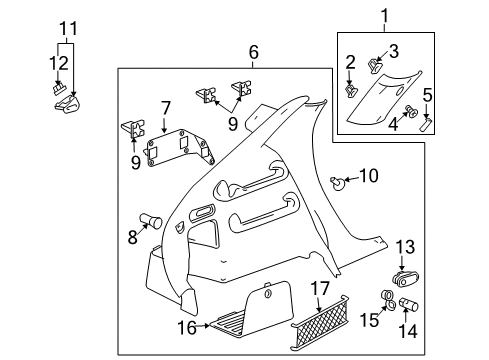 2005 Chevy Malibu Panel Assembly, Body Side Trim *Gray Diagram for 15212008