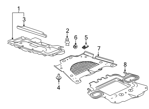 2010 Cadillac CTS Splash Shields Diagram 1 - Thumbnail