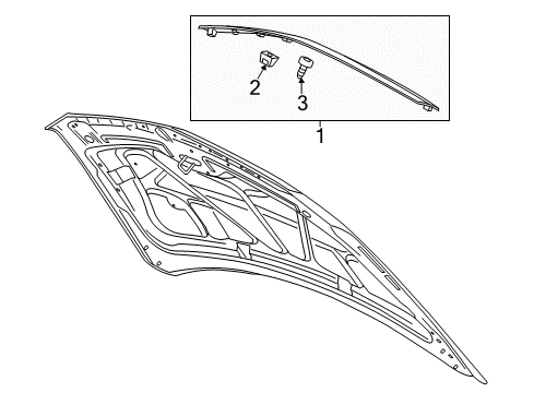 2015 Cadillac ELR Exterior Trim - Hood Diagram