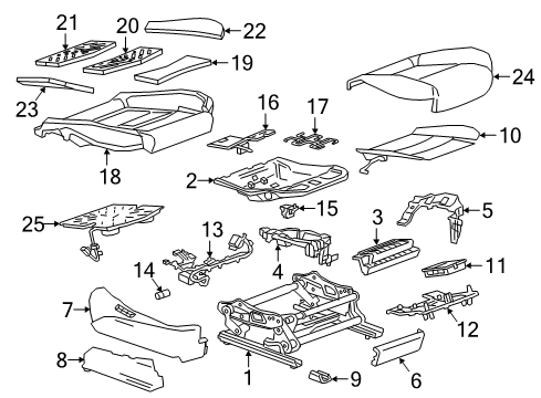 2017 Cadillac CT6 Passenger Seat Components Diagram 6 - Thumbnail