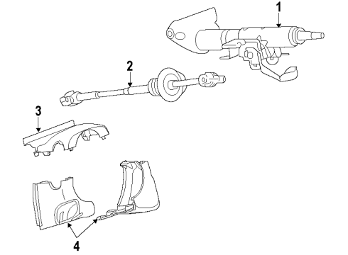 2009 Buick Enclave Steering Column, Steering Wheel Diagram 3 - Thumbnail