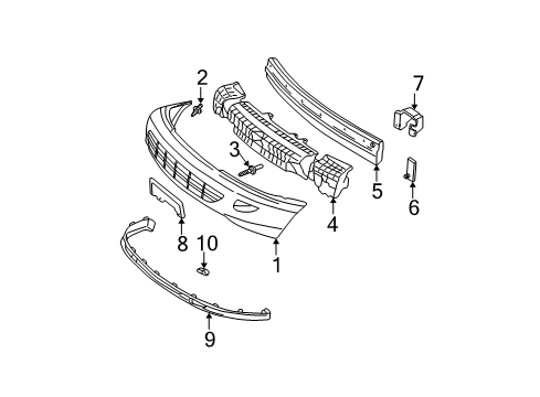 1999 Chevy Cavalier Front Bumper, Cover Diagram for 22573779