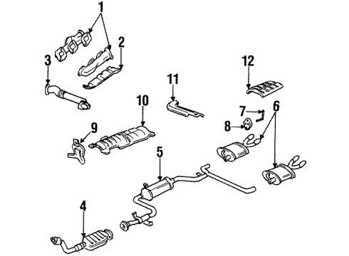 1995 Chevy Monte Carlo Exhaust Components, Exhaust Manifold Diagram 2 - Thumbnail