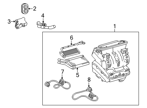 2009 Pontiac Vibe A/C Evaporator & Heater Components Diagram 2 - Thumbnail