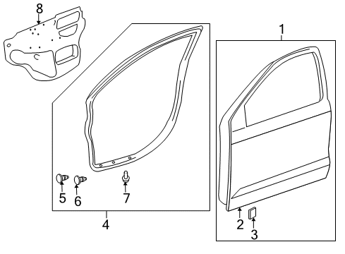 2009 Pontiac Vibe Front Door Diagram