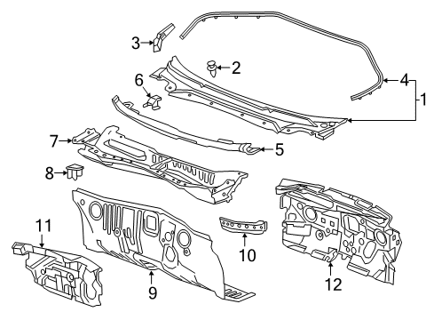 2018 Buick LaCrosse Cowl Diagram