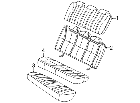 2002 Chevy Impala Cover Asm,Rear Seat Back Cushion (Fixed) *Light N*Neutral Diagram for 88950352