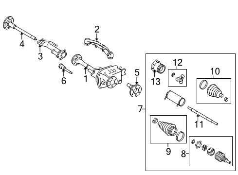 2010 Cadillac Escalade ESV Carrier & Front Axles Diagram