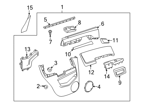 2009 Saturn Vue Interior Trim - Rear Door Diagram