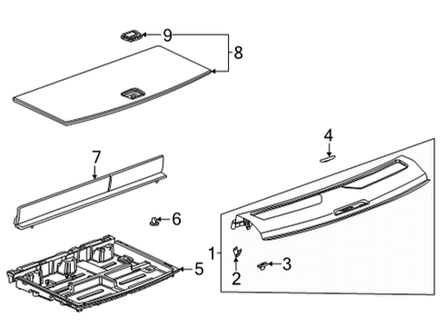 2021 Chevy Suburban PANEL ASM-LOAD FLR TR *VERY DARK AT Diagram for 86820176