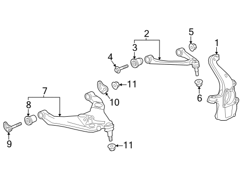 2023 Chevy Colorado Front Suspension, Lower Control Arm, Upper Control Arm, Stabilizer Bar, Suspension Components Diagram