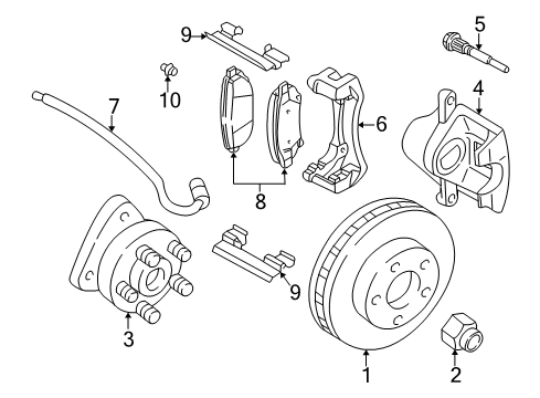 2005 Chevy Impala Brake Components, Brakes Diagram 1 - Thumbnail